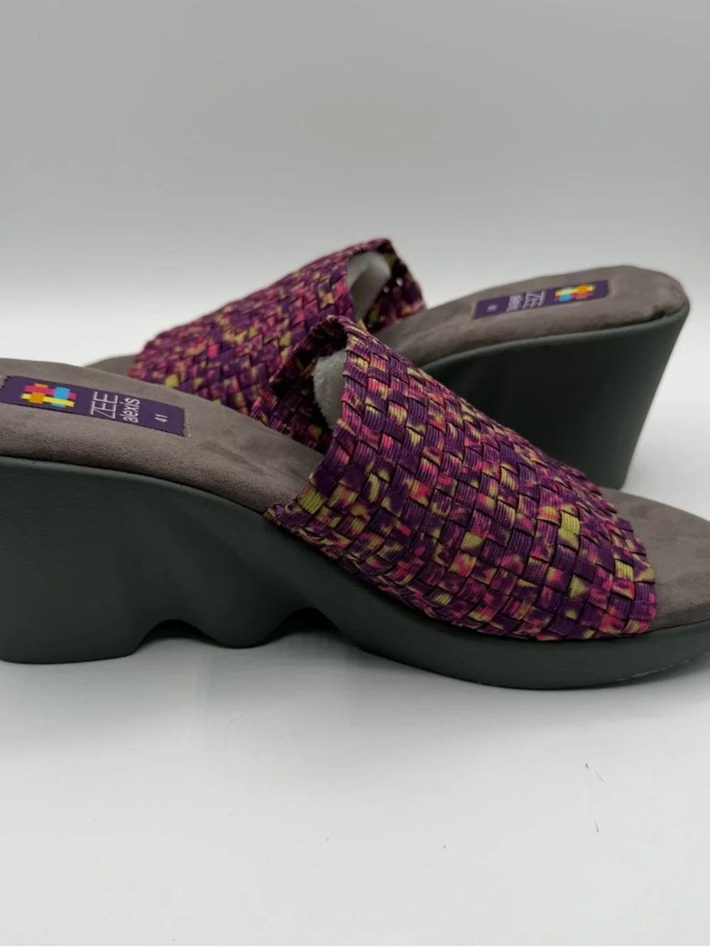 Zee Alexis Woven Platform Wedge Slide Sandals Womens EU 41 US 10 Multicolor